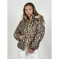 ENIGMATICA BOUTIQUE - Parka Corta Acolchada Print Beige