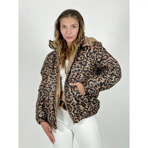 ENIGMATICA BOUTIQUE - Parka Corta Acolchada Print Beige