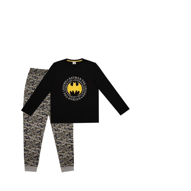 OEM - PIJAMA HOMBRE BATMAN NEGRO AMARILLO TALLA L 301475ECO