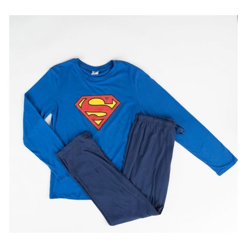 OEM - PIJAMA HOMBRE SUPERMAN AZUL NEGRO LOGO TALLA M 301479ECO