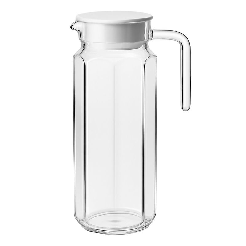 GENERICO - Jarra de Vidrio 1100mL Con tapa Jugos Refrescos Menaje Mesa.