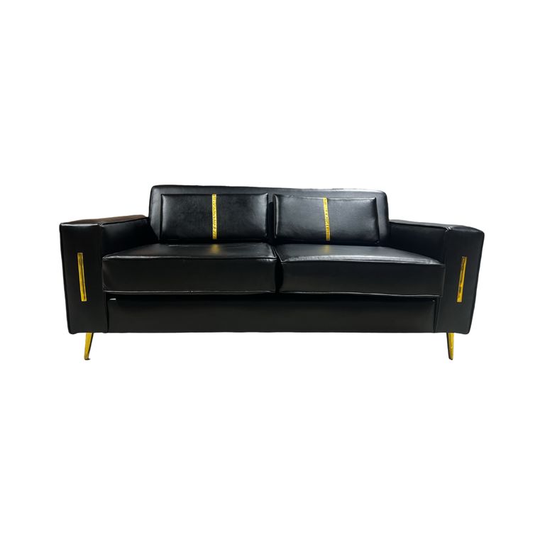 SOFA PARIS TRES CUERPOS NEGRO ECOCUERO