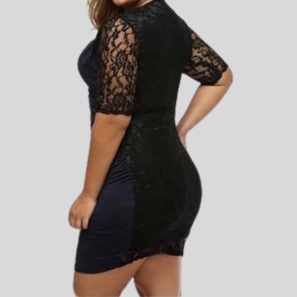 ARRAKASTA - Vestido drapeado con mangas de encaje