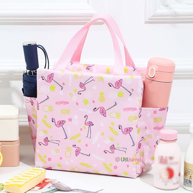 UTILISIMO - Lonchera Térmica Portátil Estampada Impermeable Aislamiento Pink