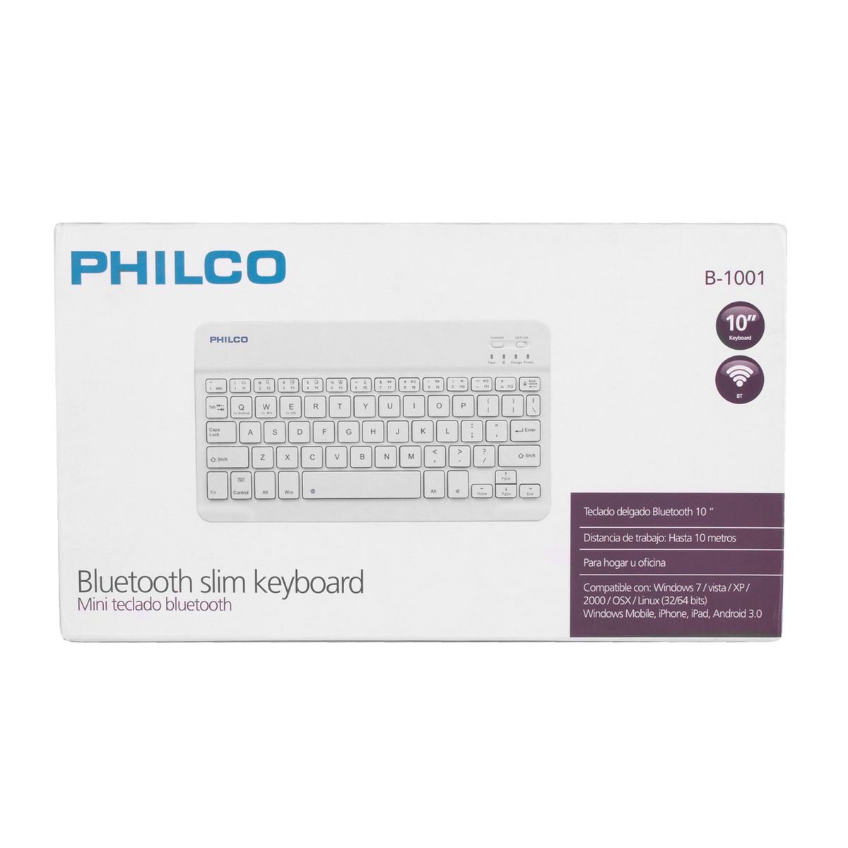 PHILCO - MINI TECLADO BLUETOOTH 10 PULGADAS PHILCO