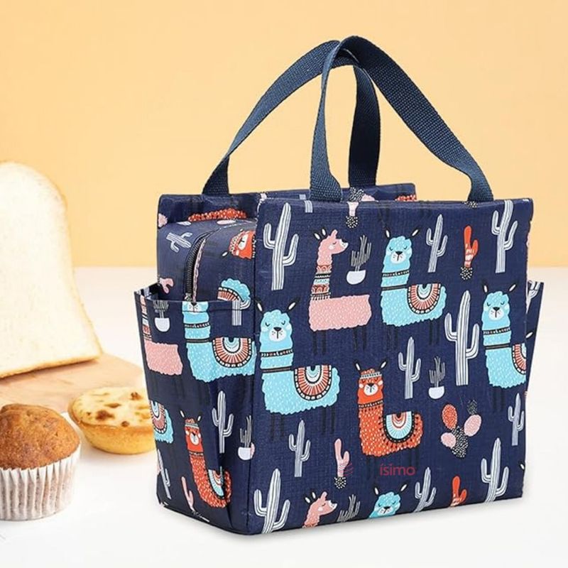UTILISIMO - Lonchera Térmica Portátil Estampada Impermeable Aislamiento Blue