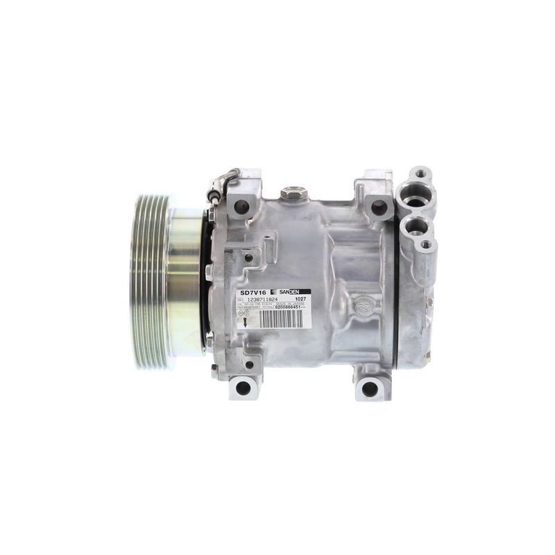 SANDEN - Compresor SD7V16 6PK 12V 125MM TAPA VP CLIO OE 6201 SANDEN