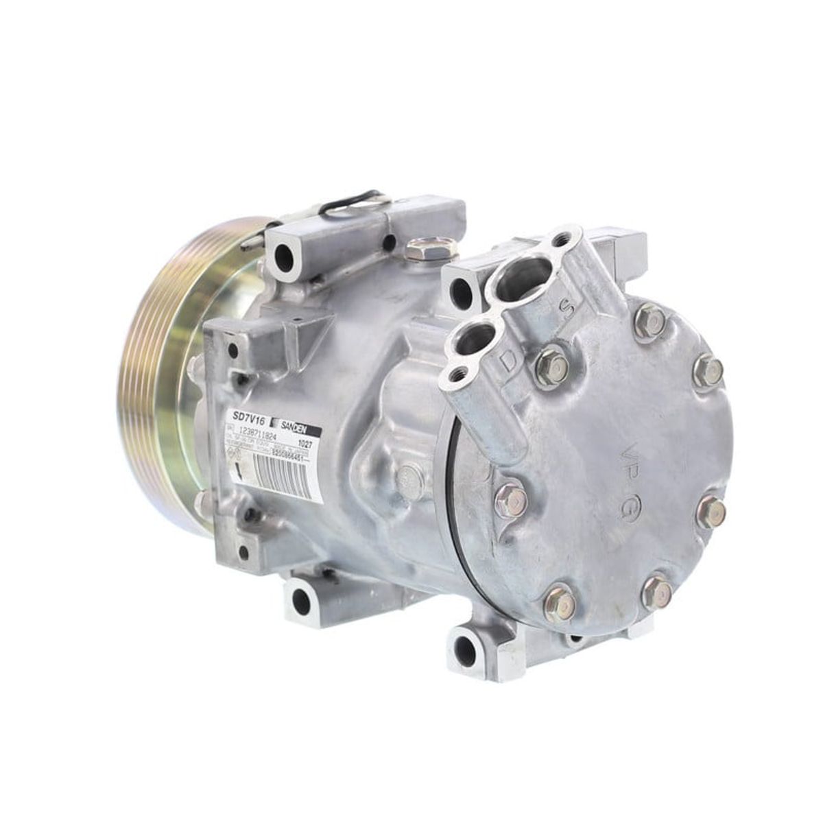 SANDEN - Compresor SD7V16 6PK 12V 125MM TAPA VP CLIO OE 6201 SANDEN