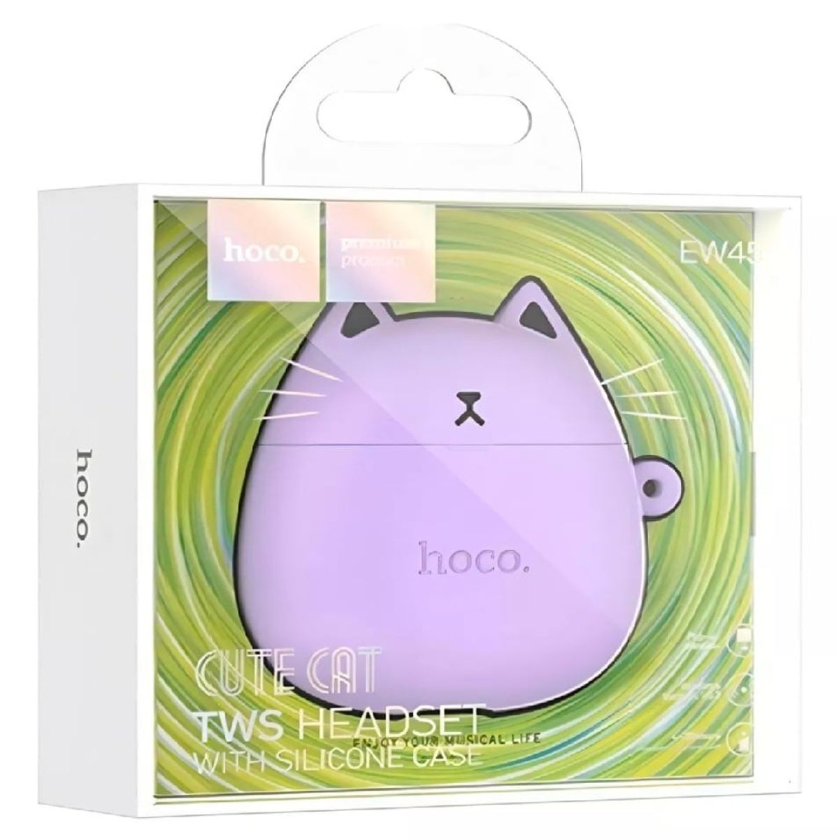 HOCO - Audífonos Hoco EW45 Inalámbricos Funda de Gato Morado