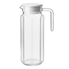 GENERICO - Jarra de Vidrio 1100mL Con tapa Jugos Refrescos Menaje Mesa