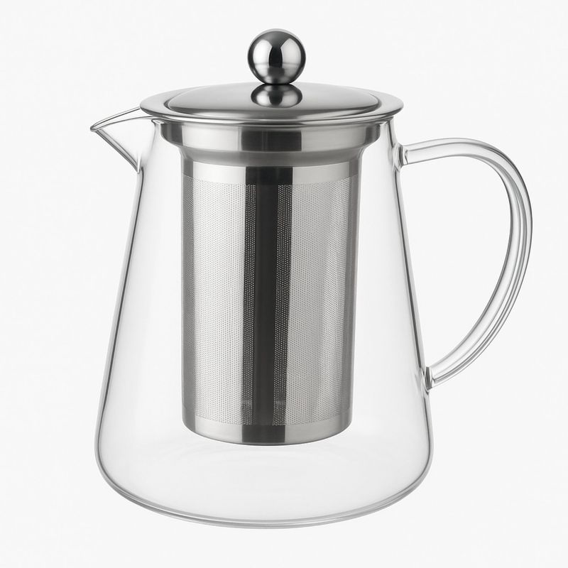 GENERICO - Tetera Vidrio 550mL Con Infusor Metal Mango Vidrio Tetera Te