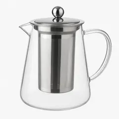 GENERICO - Tetera Vidrio 550mL Con Infusor Metal Mango Vidrio Tetera Te