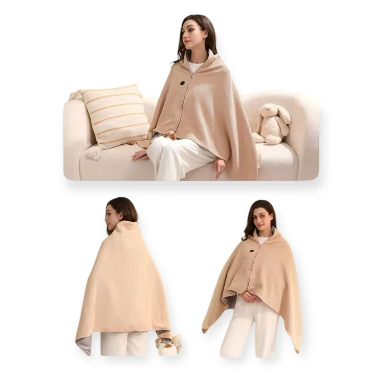 GENERICO - Manta Poncho Termico Manta Calefactora Usb Calienta Cuerpo