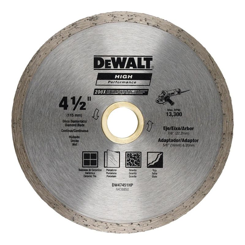 DEWALT - Disco Diamantado Continuo 4 12 Dewalt Dw47451hp