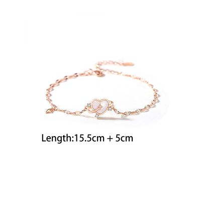 Imagen 2 del producto Pulsera Corazón S925 Nácar Y Circón Chapado Oro Rosa