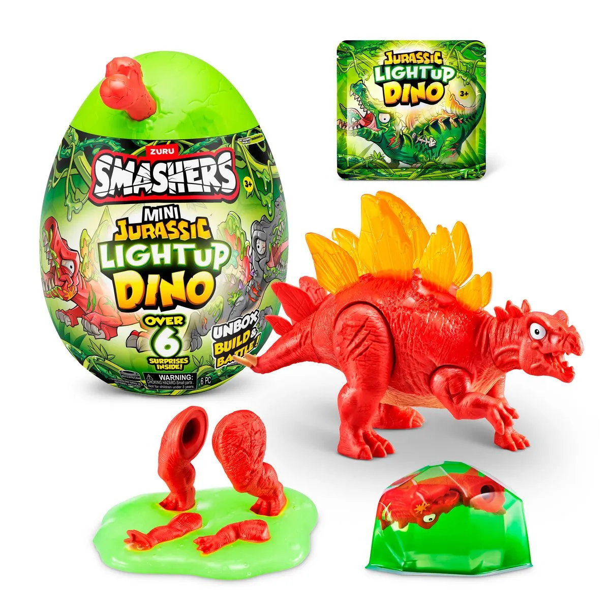 SMASHERS - Figura Smashers mini huevo Jurassic con luces