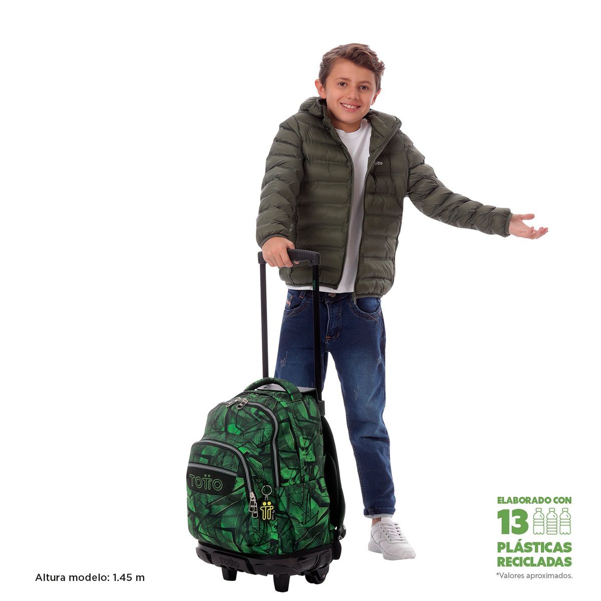 TOTTO - Mochila Escolar Con Ruedas para Niño Renglon Totto