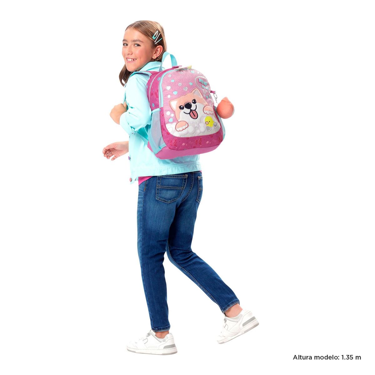 TOTTO - Mochila Escolar para Niña Doggy Love Pequeña Totto
