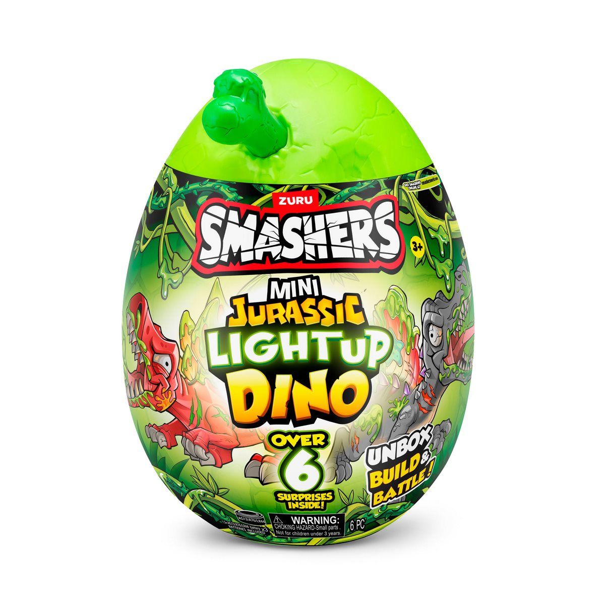 SMASHERS - Mini huevo Smashers colección Jurassic con luces - Verde