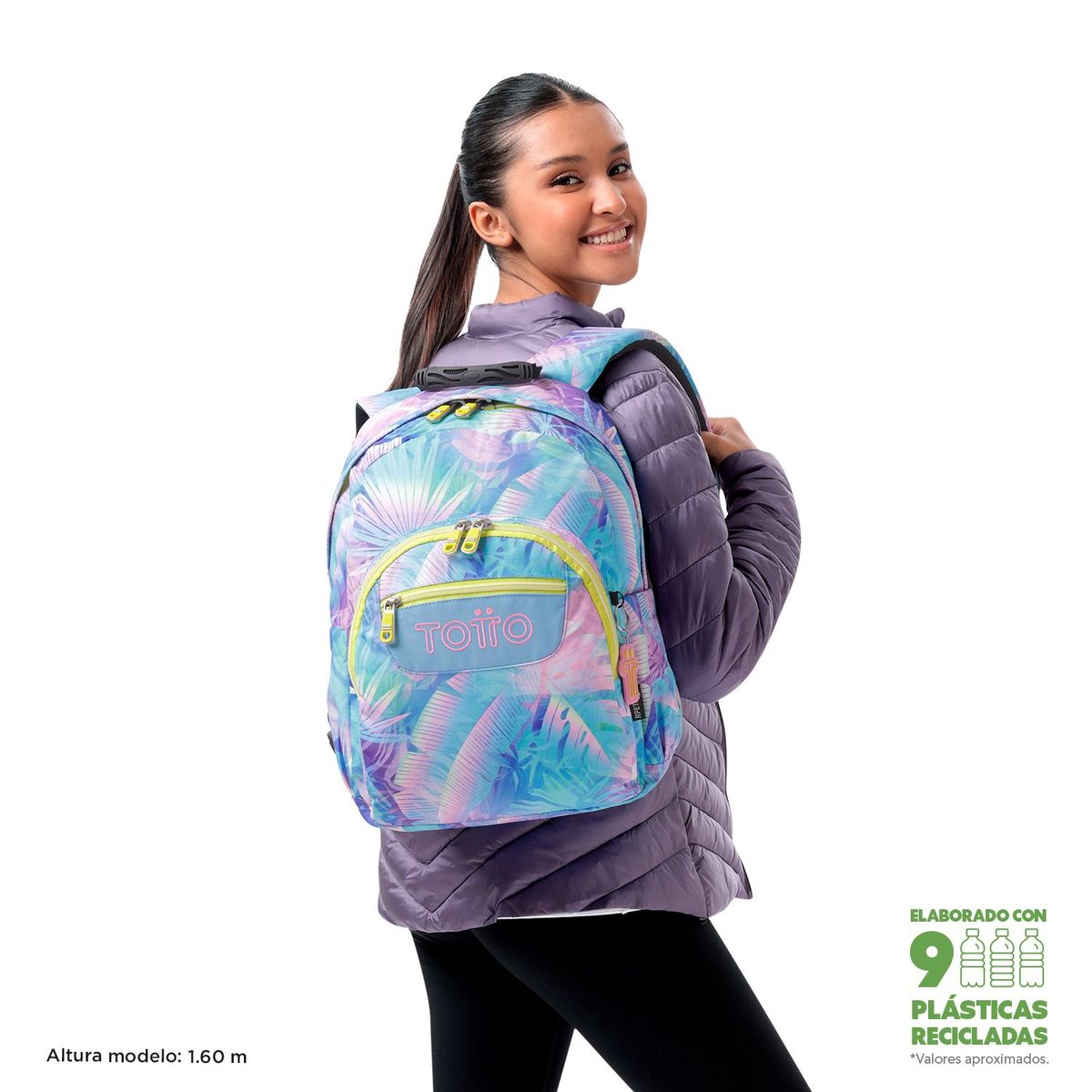 TOTTO - Mochila Escolar para Niña Notebook 13 Gommas Totto