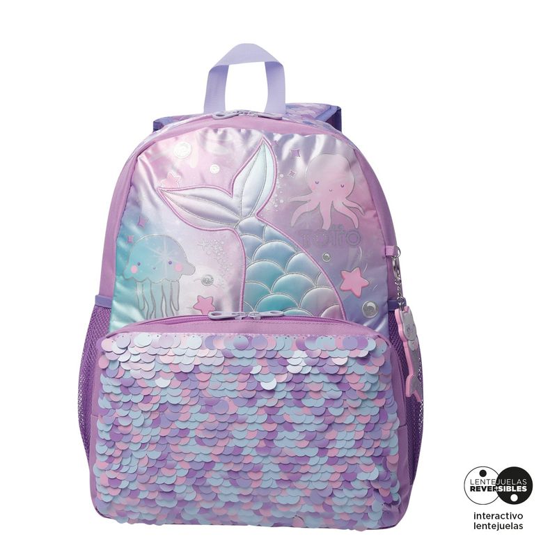 TOTTO - Mochila Escolar para Niña Sireny Grande Totto