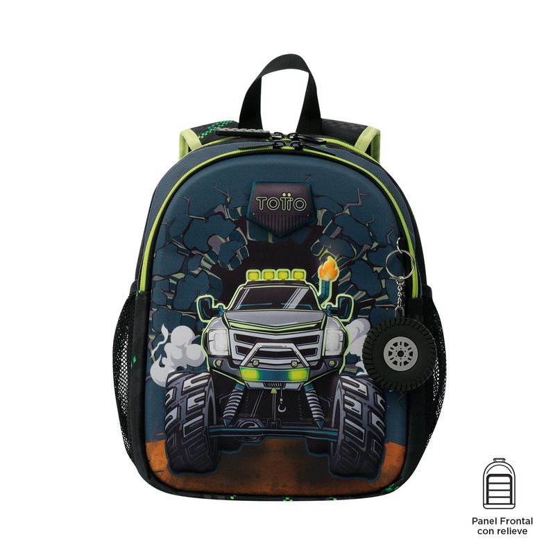 TOTTO - Mochila Escolar para Niño Monster Race Pequeña Totto