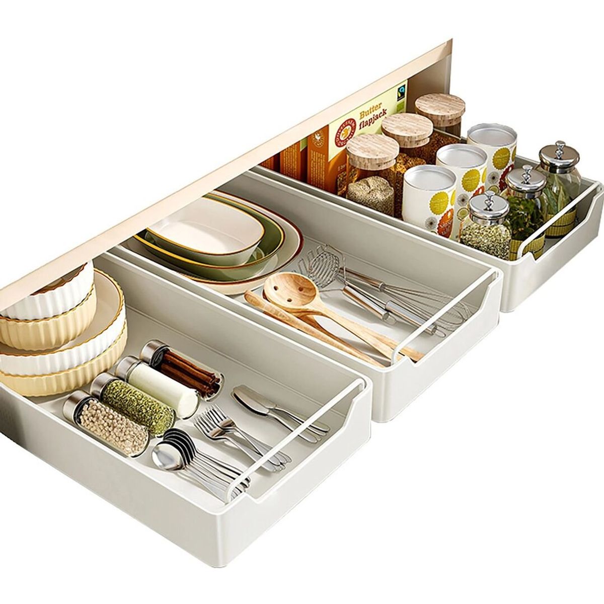 Bandeja Organizadora de Cajón Deslizable Sin Taladro Cocina, marca GENERICO - Foto Principal