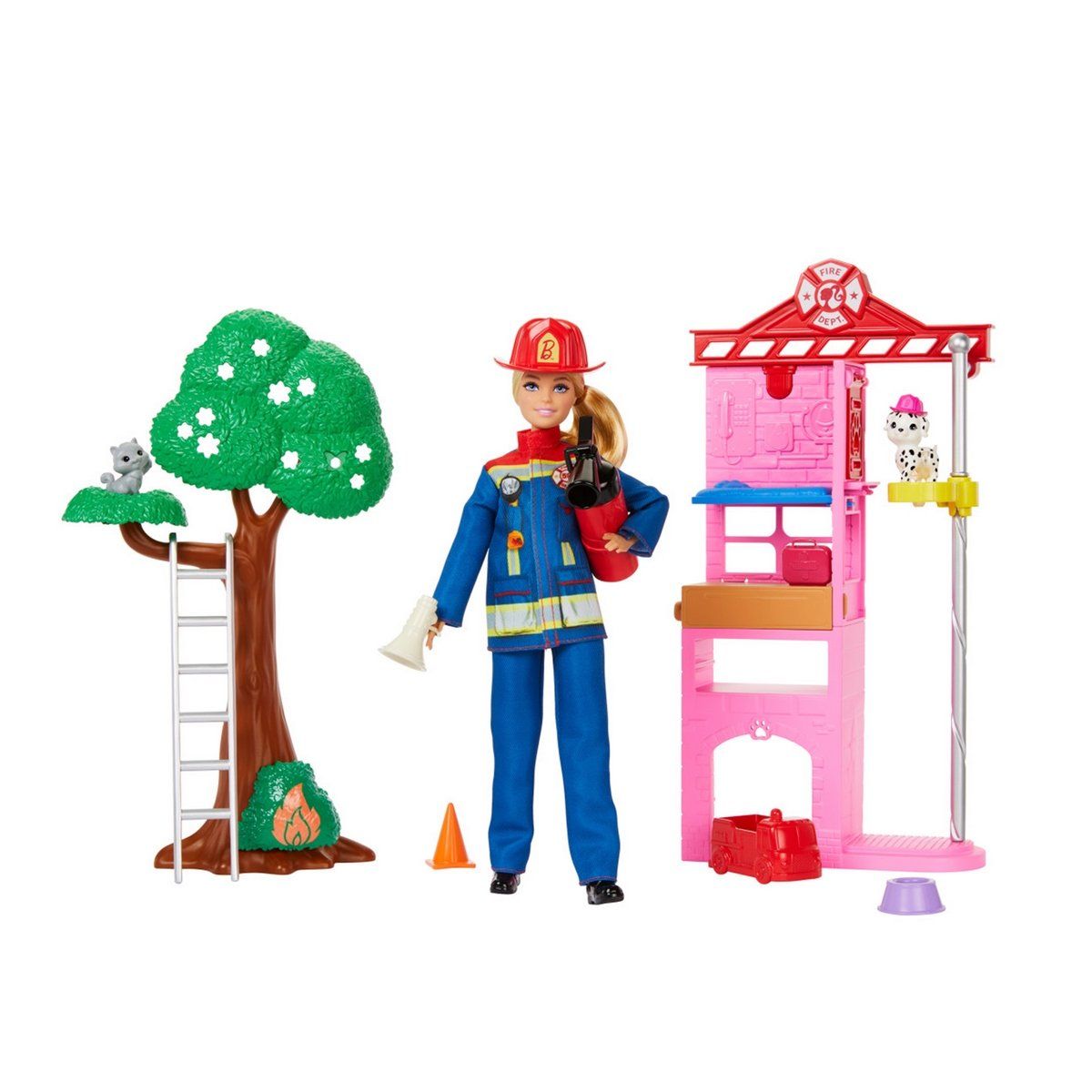 BARBIE - Muñeca Barbie Profesiones bombera set de juego