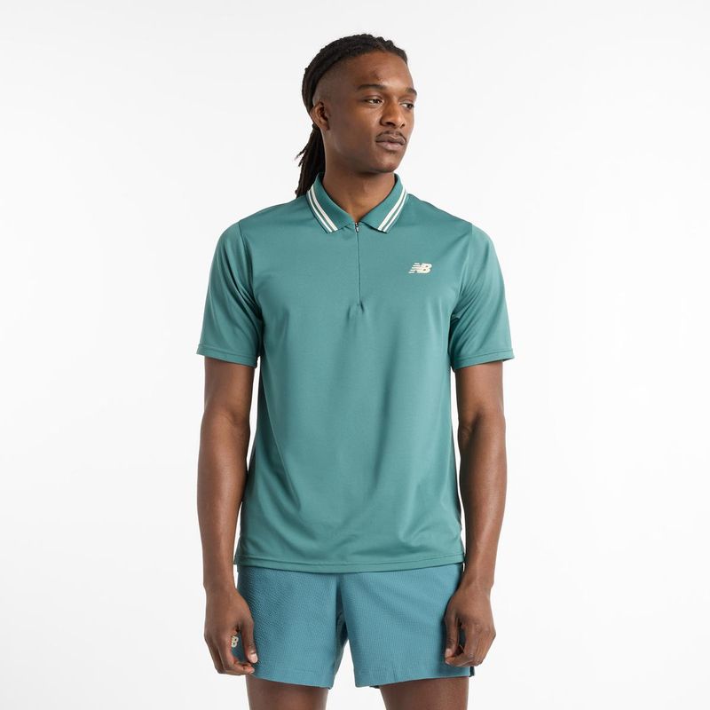 NEW BALANCE - Polera Tenis Hombe New Balance Tournament Polo Verde