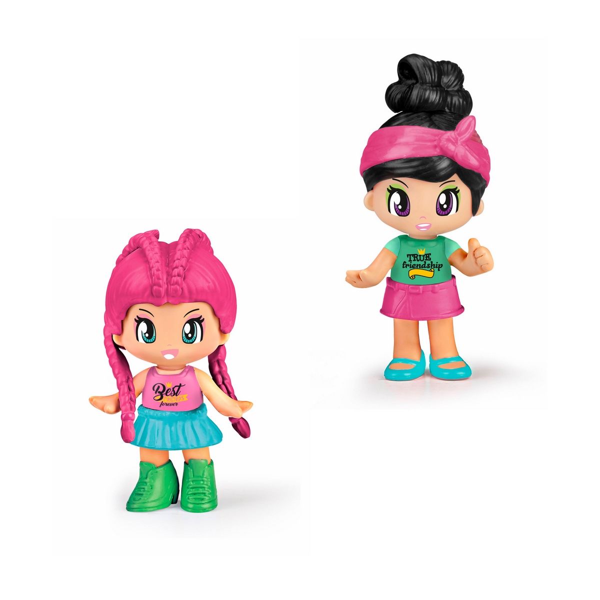 PINYPON - Muñecas Pinypon pack 2 mejores amigas cabello negro y rosado