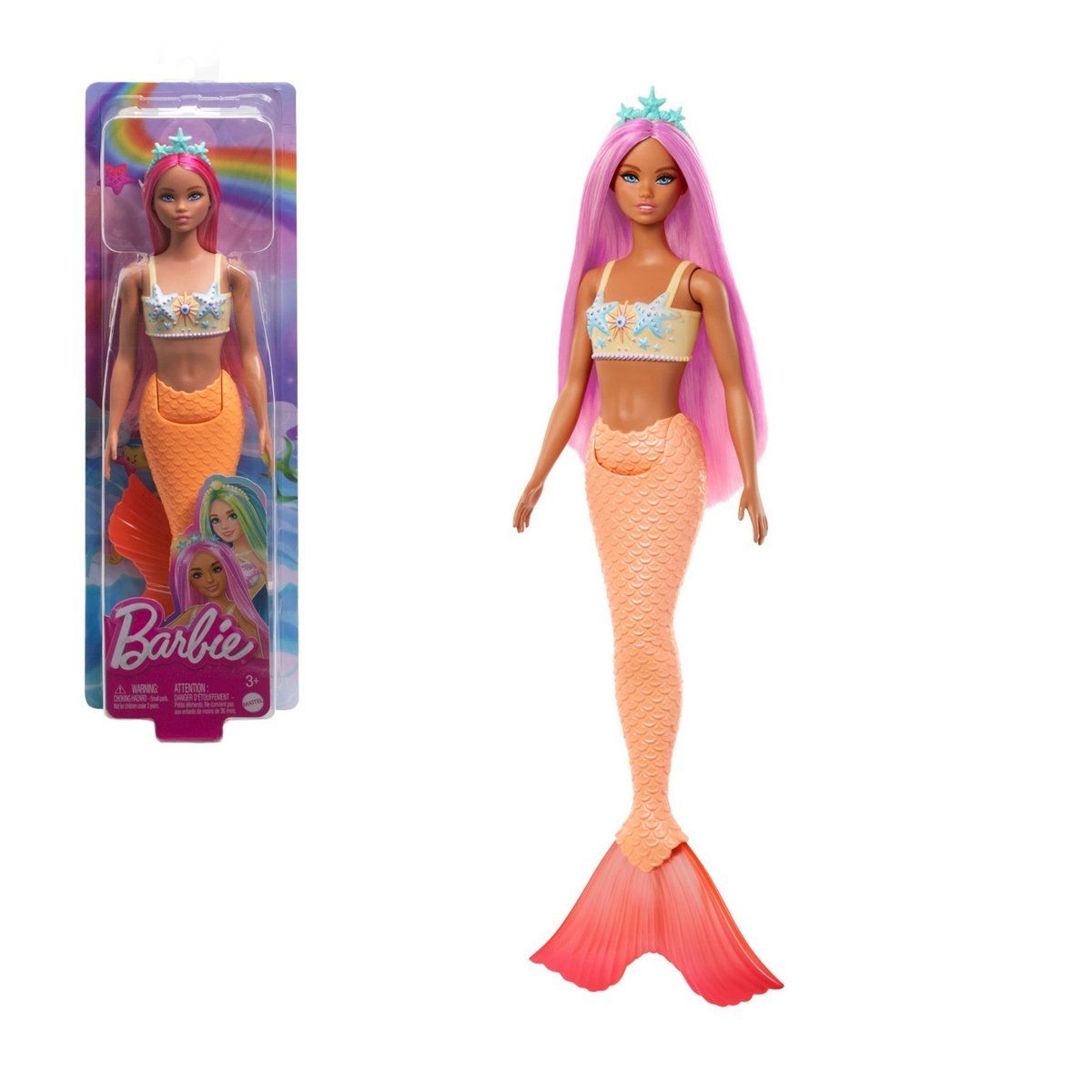 BARBIE - BARBIE SIRENAS CON CABELLO DE COLORES - CABELLO ROSA
