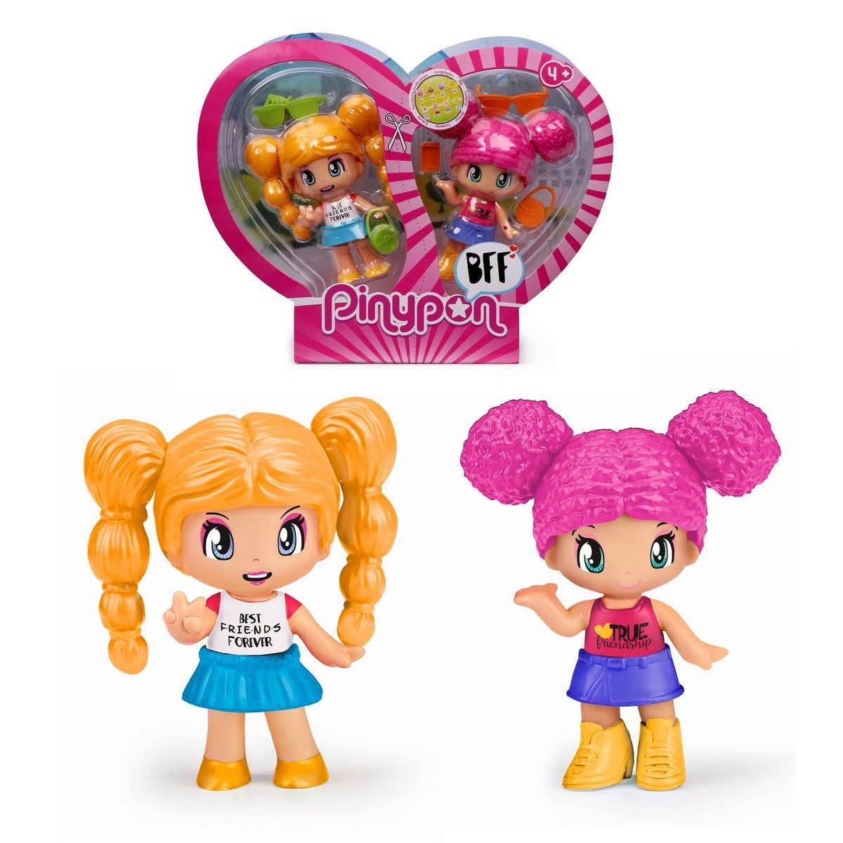 PINYPON - Muñecas Pinypon pack 2 mejores amigas cabello amarillo y