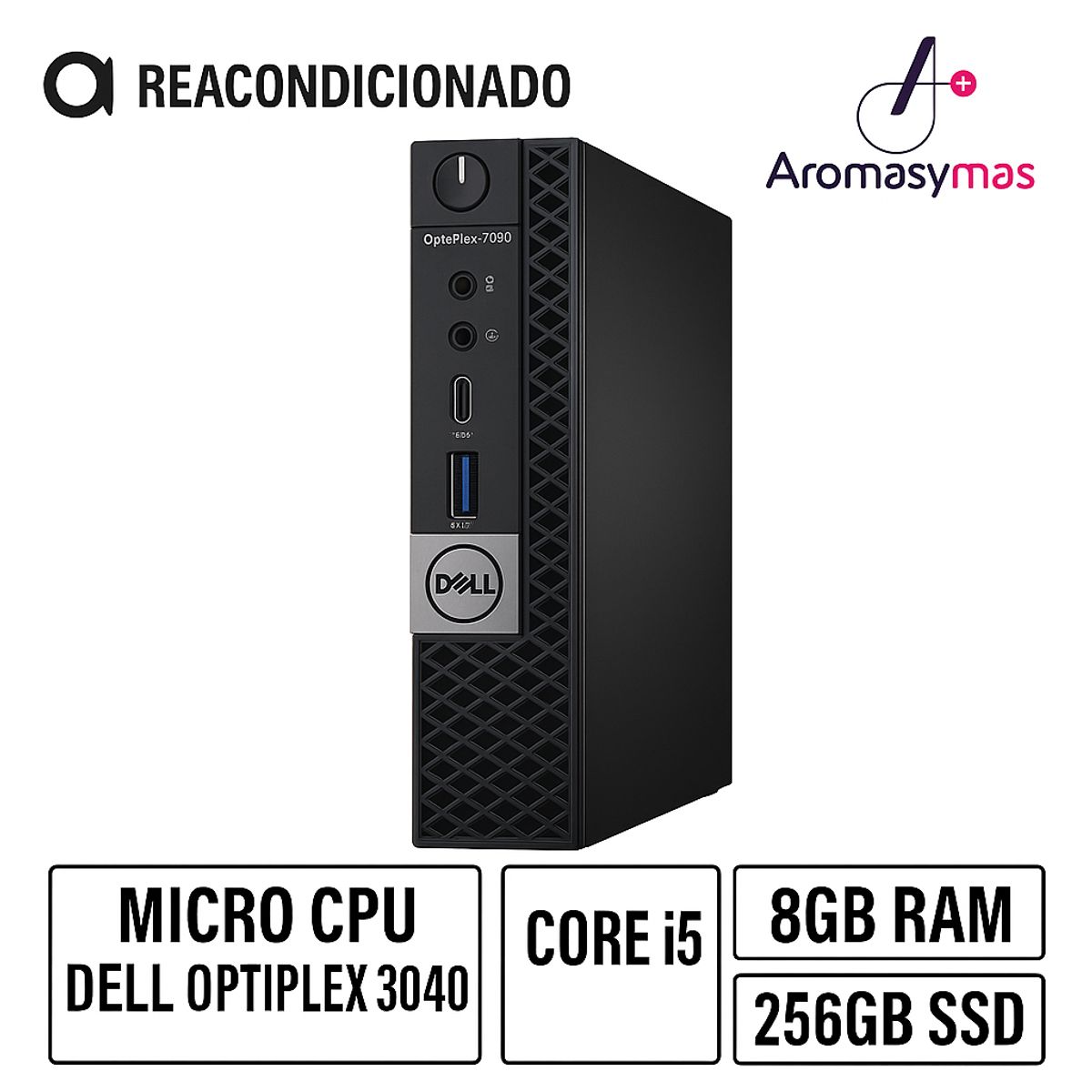 DELL - Micro CPU Dell Optiplex 3040 Core i5 - 8GB RAM - 256Gb SSD - Reacondicionado A