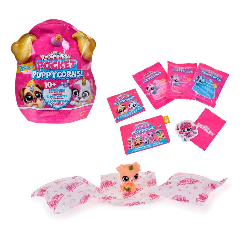 ANSALDO - PACK FIGURAS PUPPYCORNS RAINBOCORNS ZURU - DORADO-MORADO
