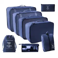 GENERICO - Bolsas de viaje 8 en 1 color azul