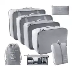 GENERICO - Bolsas de viaje 8 en 1 color gris