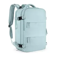 GENERICO - Mochila viaje cabina avión impermeable con USB color celeste