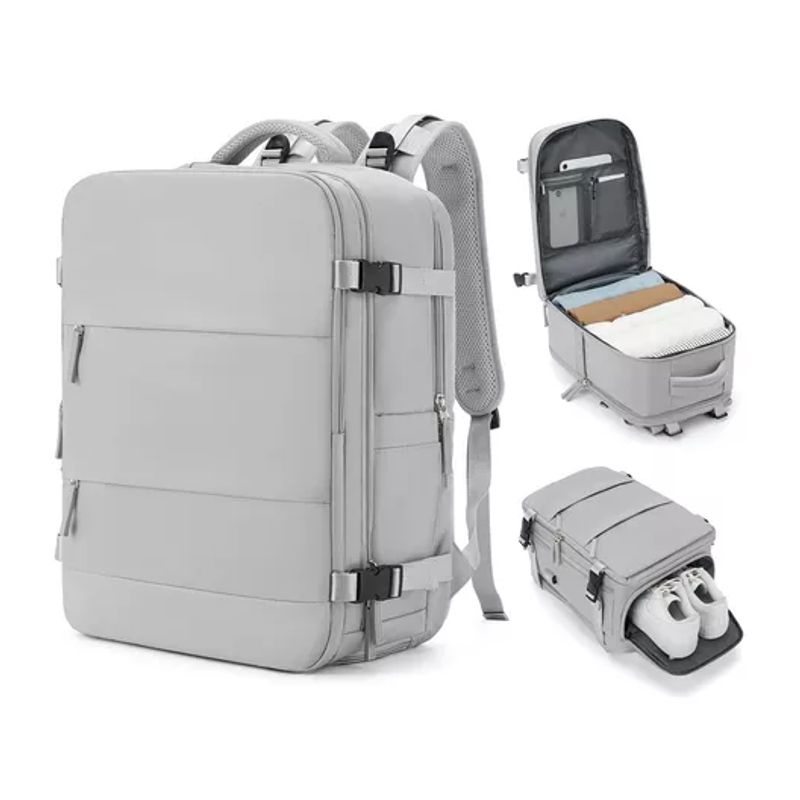 GENERICO - Mochila viaje cabina para avión impermeableUSB color gris