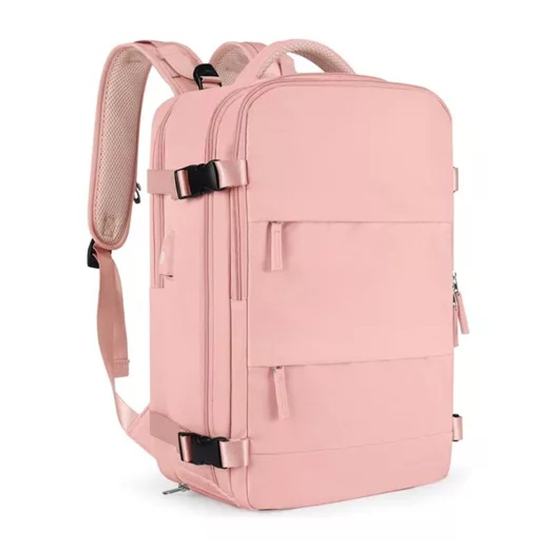 GENERICO - Mochila de cabina impermeable con USB color rosado