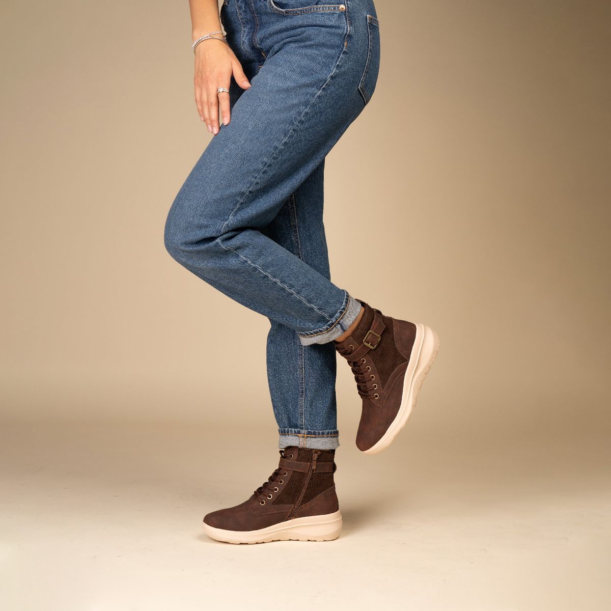 CHINITOWN - Botín Casual Mujer Karissa Café Oscuro Chinitown