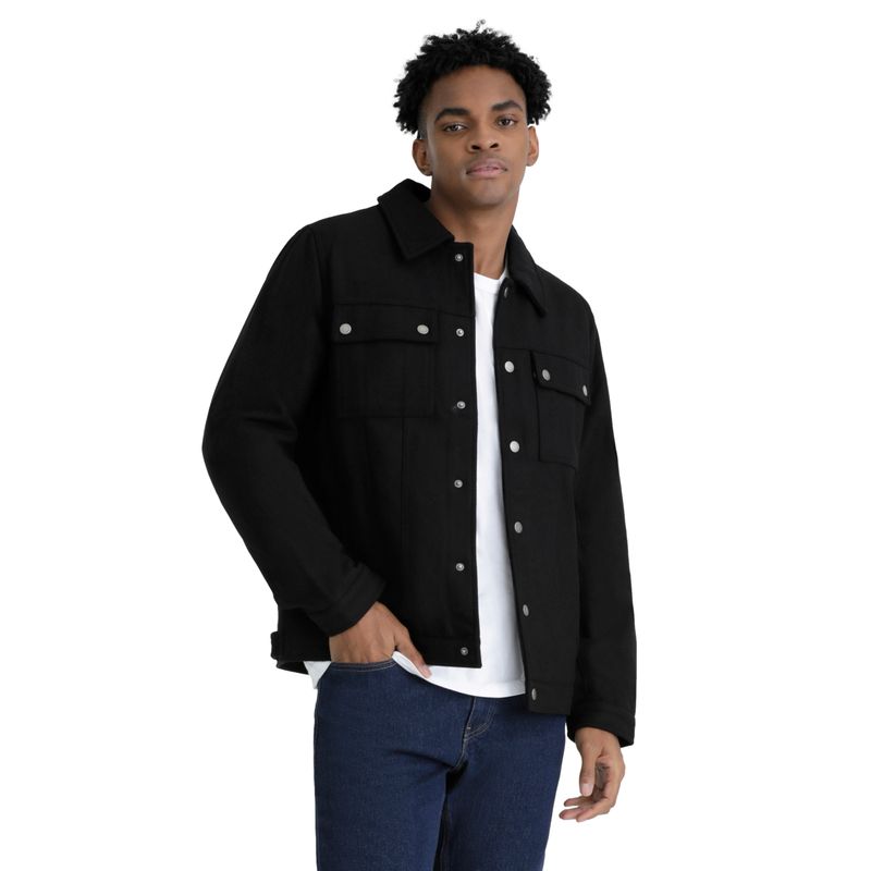 DOCKERS - Chaqueta Hombre Wool Blend Regular Fit Negra Dockers