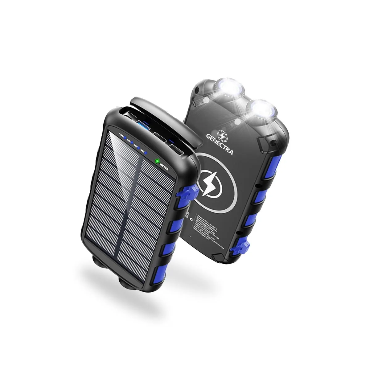 GENECTRA - Power Bank con Panel Solar de Carga Portátil 20000mAh