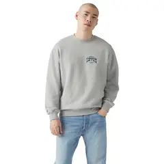 LEVIS - Polerón Hombre Relaxed Graphic Crew Gris