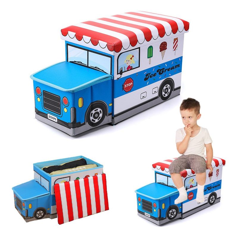 EVERSO - Puff Silla Caja Organizador Plegable Para Juguete 58x26x32cm