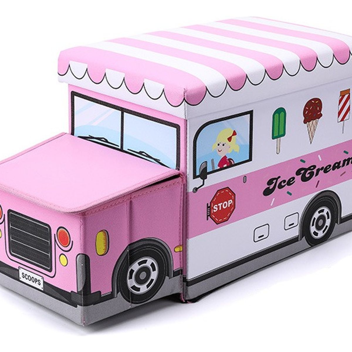 EVERSO - Puff Silla Caja Organizador Plegable Para Juguete 58x26x32cm