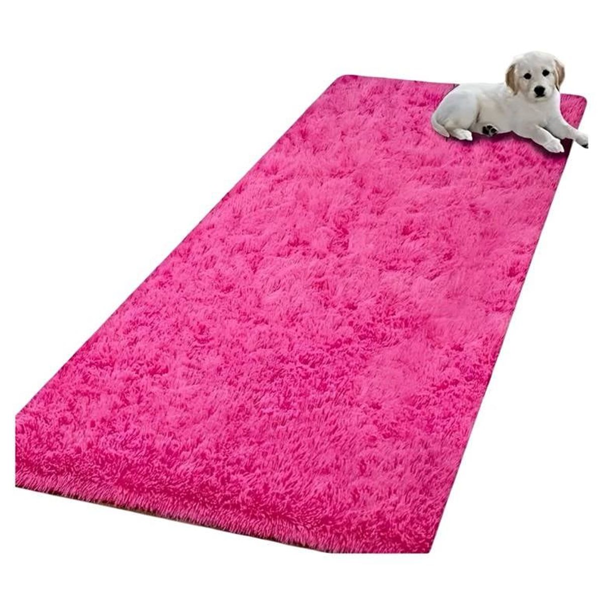 GENERICO - Pasillera alfombra peluda liviana 70x150 ultra suave FUCSIA
