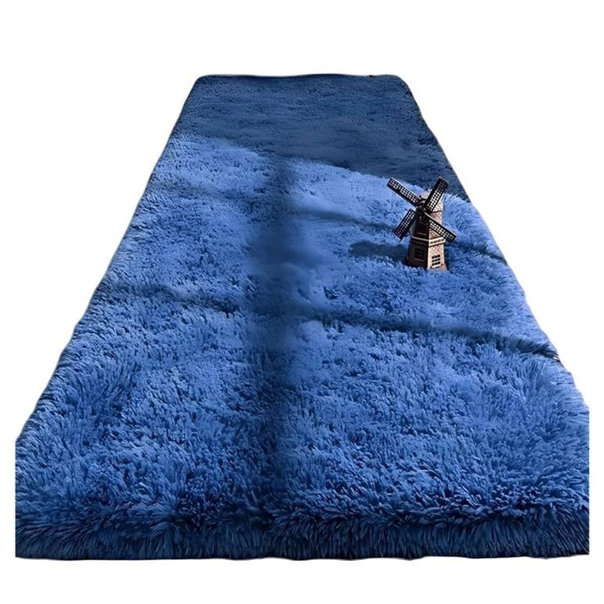 GENERICO - Pasillera alfombra peluda liviana 70x150 ultra suave AZUL