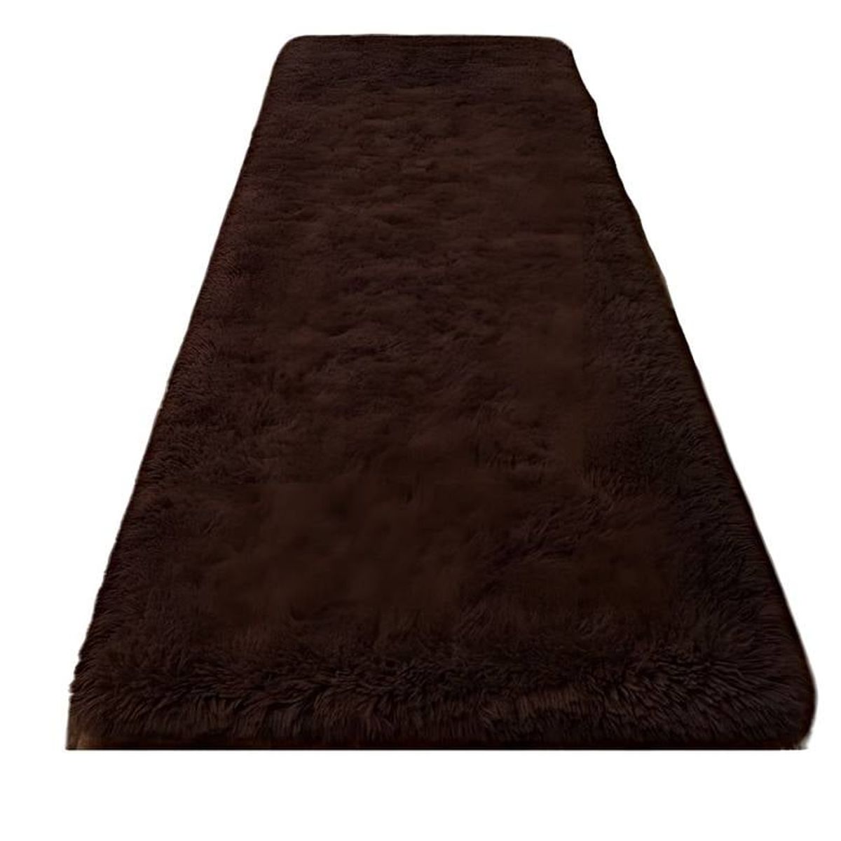 GENERICO - Pasillera alfombra peluda liviana 70x150 ultra suave CAFÉ