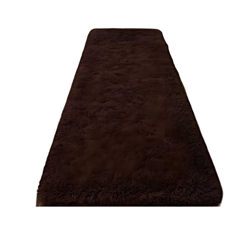 GENERICO - Pasillera alfombra peluda liviana 70x150 ultra suave CAFÉ