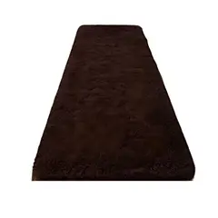 GENERICO - Pasillera alfombra peluda liviana 70x150 ultra suave CAFÉ